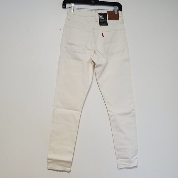 NWT Levi's Premium 501 HIGH RISE SKINNY WOMEN'S WHITE JEANS - Picture 7 of 8
